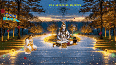 a painting of a man sitting in a lotus position with the words " good morning " on the bottom