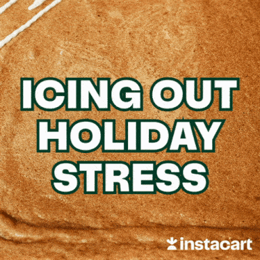 a gingerbread cookie with the words " icing out holiday stress " on it