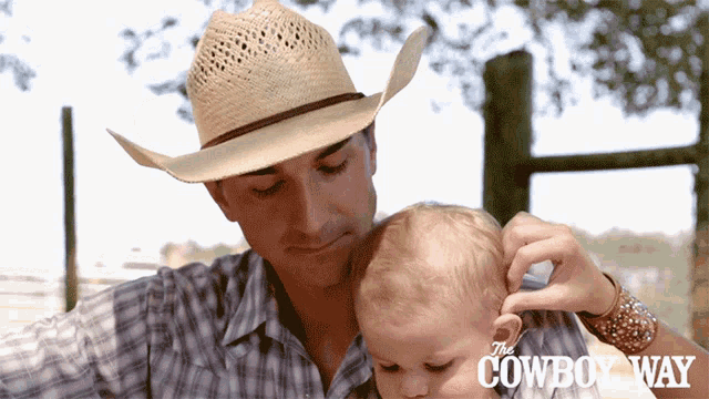 Kissing Babys Head Cody Harris GIF - Kissing Babys Head Cody Harris The Cowboy Way GIFs