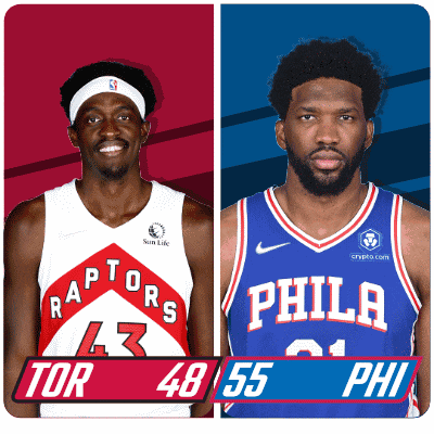 two basketball players one from the raptors and the other from the philadelphia phillies