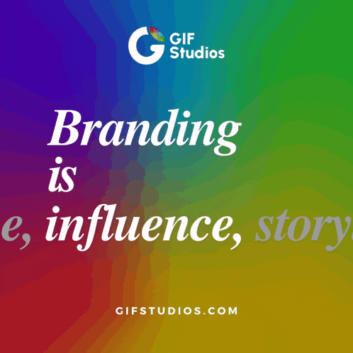 a colorful poster that says branding is influence story