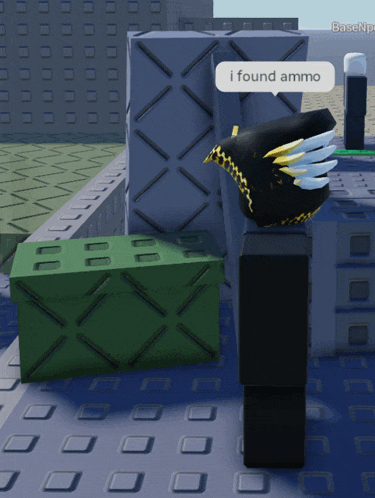 a screenshot of a video game with a bird saying i found ammo