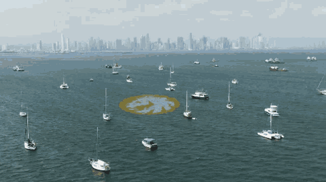 a large body of water with many boats in it