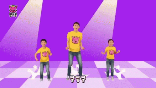 핑크퐁 짝짝쿵 쿵 쿵쿵쿵 점프 GIF - Jump Boom Korean GIFs