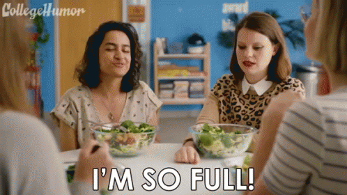 Im So Full Salad GIF - Im So Full Salad Ally Beardsley GIFs