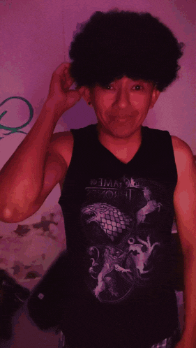 a man wearing a game of thrones tank top