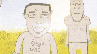 a cartoon of a man holding a heart with a shirt that says you matter on it