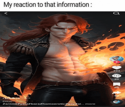 a picture of a man with red hair and a huge bulge