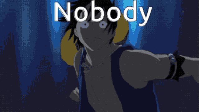 a cartoon scene with the word nobody written on it