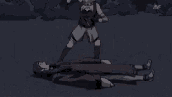 a cartoon explosion with a lot of rocks flying in the air