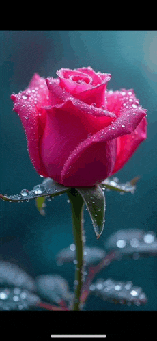 a close up of a pink rose with water drops on it 's petals