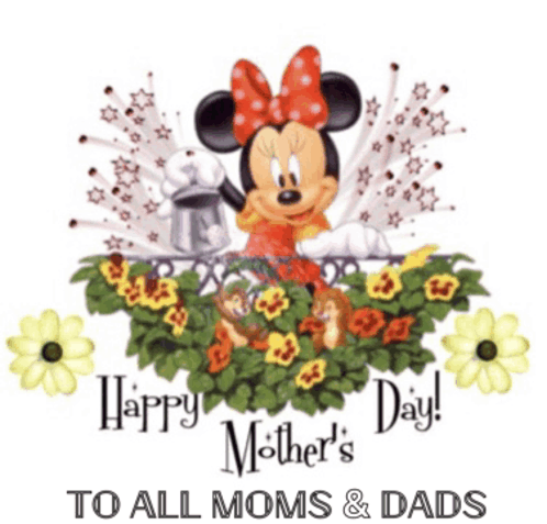 a happy mother 's day greeting card with minnie mouse and flowers