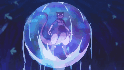Water Protect GIF - Water Protect Mewtwo Uses Protect GIFs