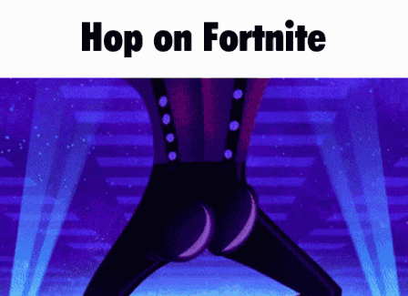a purple background with the words hop on fortnite written on it