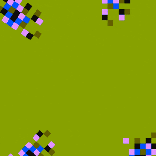 a green background with pink and blue writing that says ' a ' on it