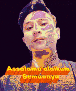 a man with a tattoo on his face and the words " assalamu ' alaikum semuanya "