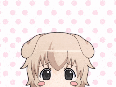 a drawing of a girl with a dog 's ear on her head
