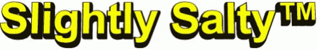 a logo for slightly salty tm that is yellow