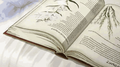 a book is open to a page that says ' herbal ' at the top