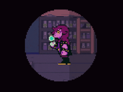 a pixel art drawing of a girl holding a bottle