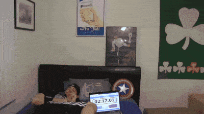 a room with a captain america shield and a poster that says ' irish ' on it