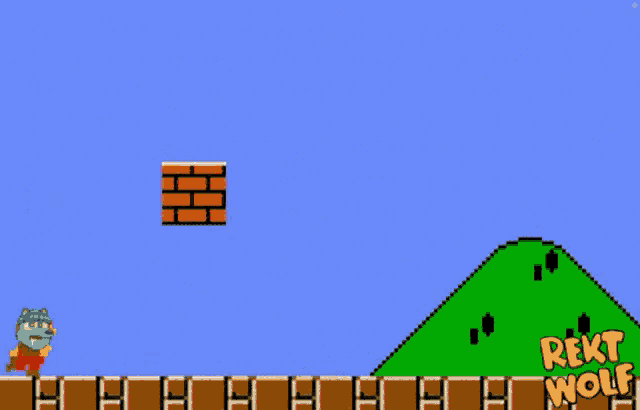 a pixel art of a video game with the word rekt wolf on the bottom
