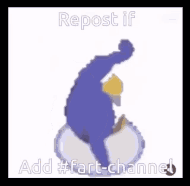 a picture of a penguin with the words `` repost if add # fart-channel '' .