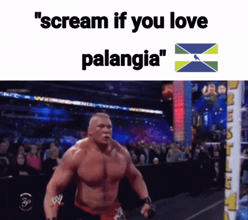 a picture of a wrestler with the words " scream if you love pa langia "