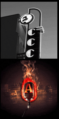 a black and white photo of a sign that says ccc