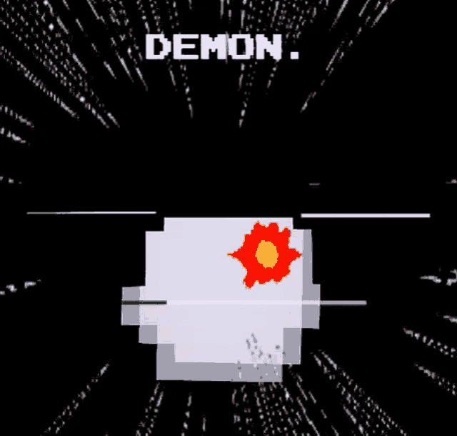 a video game with the word demon on the bottom left