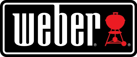 a weber logo with a grill in the middle