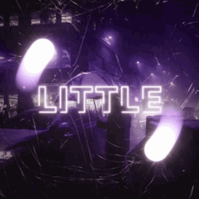 a purple background with the word little in neon letters