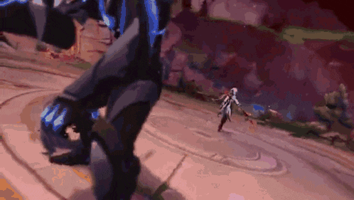 a video game character with a sword is standing in a circle on the ground