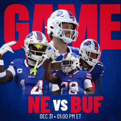 a poster for a football game between the buffalo bills and the new york jets