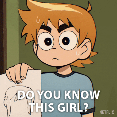 a cartoon character is holding a piece of paper and says do you know this girl