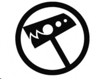 a black and white silhouette of a camera in a circle on a white background .