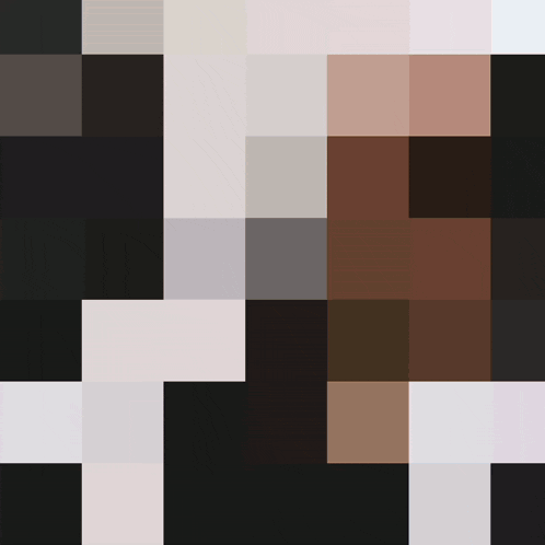 a pixelated image of a person 's face with a few different colors