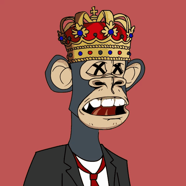 a cartoon of a monkey wearing a crown and a tie