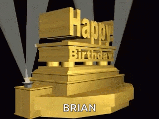 a golden sign that says happy birthday brian on it