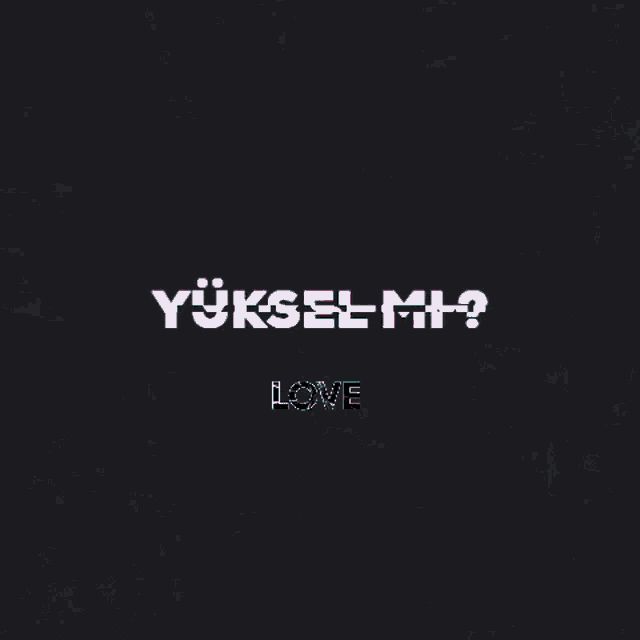a black background with a glitch effect and the word love