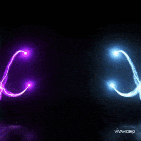 a purple and blue lightning bolt with the vivavideo logo