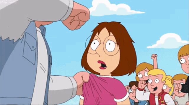 a cartoon character with a shirt that says ' i ' on it