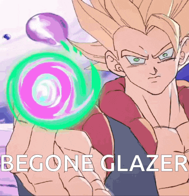 a picture of a cartoon character with the words begone glazer on the bottom