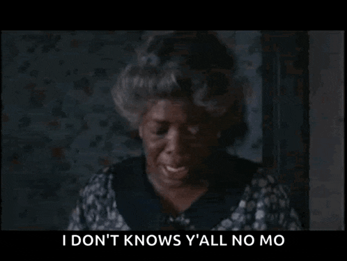 a woman is crying with the words i don 't knows y 'all no mo written below her