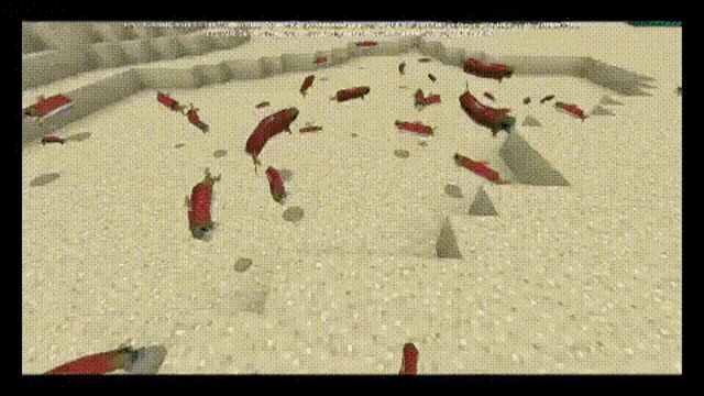 a bunch of fish are swimming in the sand