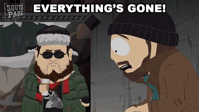 a south park cartoon shows a man with a beard