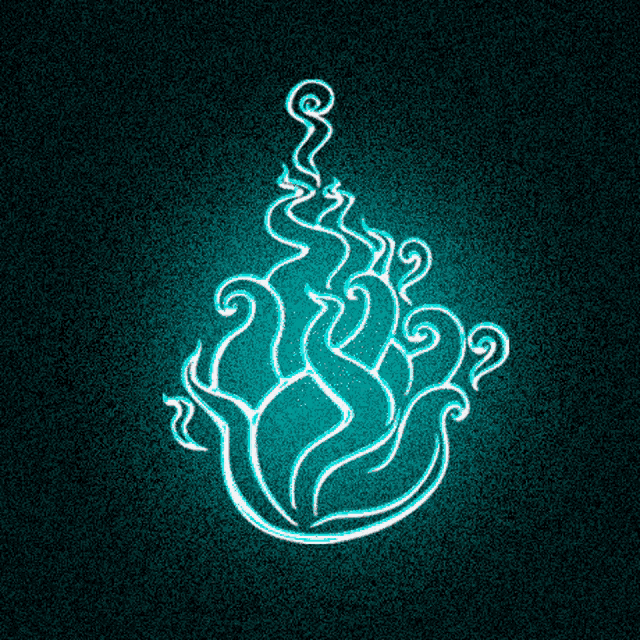 a drawing of a swirl on a blue background