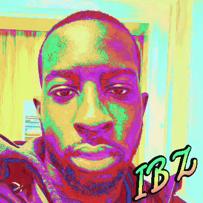 a pixelated image of a man 's face with the letters ibt above him