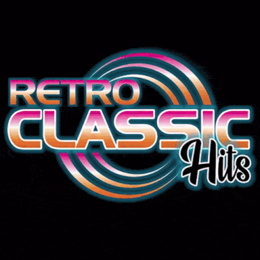 a logo for retro classic hits with a circle in the middle