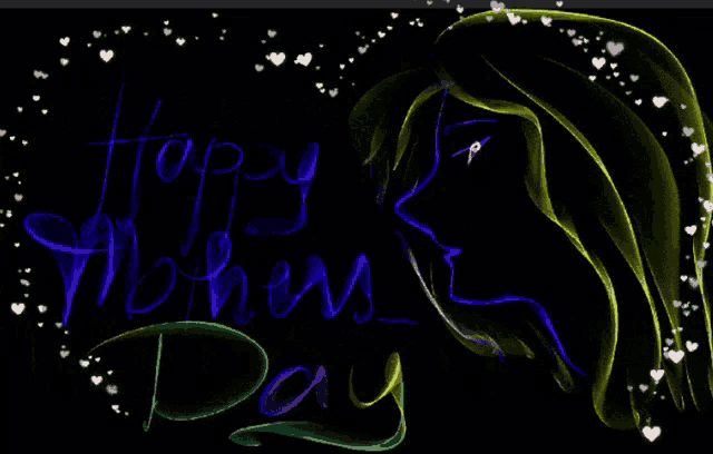 a drawing of a woman with the words happy mother 's day written on it